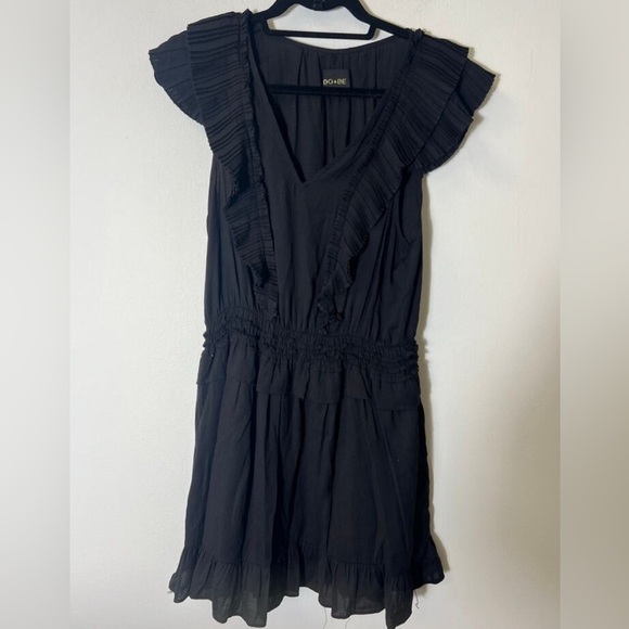 Do+Be large black ruffle dress elegant casual - Picture 2 of 4